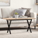 vidaXL Table basse cadre en X 100x50x45 5 cm bois de pin massif fonte