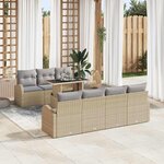 vidaXL Ensemble de canapé de jardin 8 Pièces Beige 100 x 55 x 73 cm