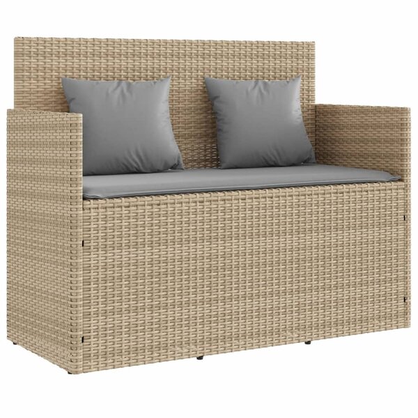 vidaXL Banc de jardin avec coussins beige résine tressée