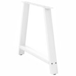 vidaXL Pieds de table à manger en forme de A  2 pièces  blanc  100 x (72-73) cm  acier