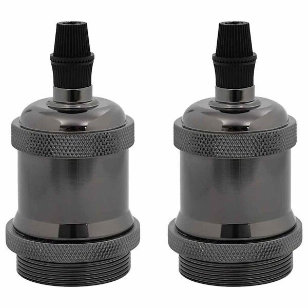 vidaXL Douilles de lampe 2 Pièces noir brillant E27