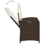 vidaXL Ensemble à manger de jardin 3 Pièces et coussins marron poly rotin