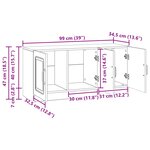 vidaXL Meuble TV Noir 99 x 34 5 x 47 cm Bois d'ingénierie