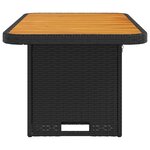 vidaXL Table de jardin noir 90x55x71 cm résine tressée et bois acacia
