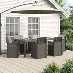 vidaXL Ensemble de salle à manger pour jardin 7 Pièces Gris clair PP
