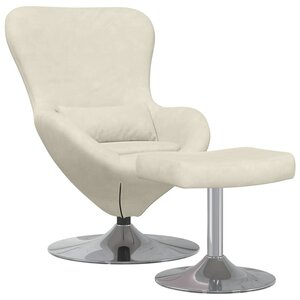 vidaXL Chaise Œuf avec Pouf Crème Velours