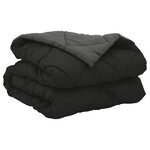 vidaXL Duvet d'été simple Noir et anthracite 200 x 155 cm Microfibre