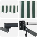 vidaXL Auvent Rétractable Vert et blanc 500 × 300 cm