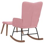 vidaXL Chaise à bascule avec repose-pied Rose Velours
