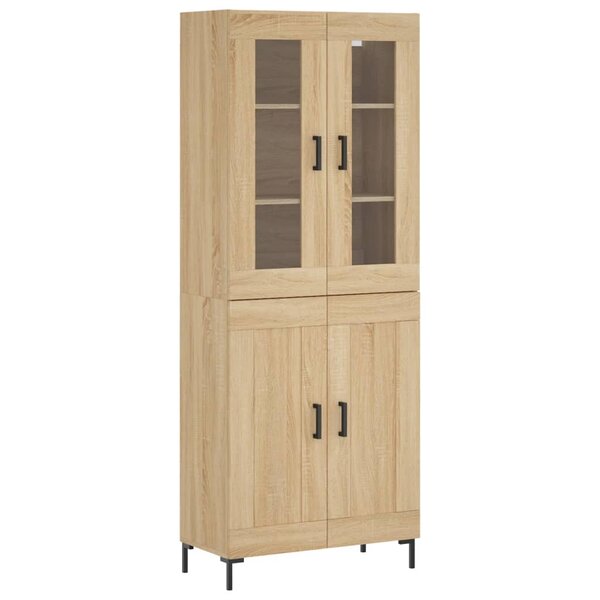 vidaXL Buffet haut Chêne sonoma 69 5x34x180 cm Bois d'ingénierie