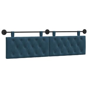 vidaXL Tête de lit suspendue Bleu Velours