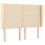 vidaXL Tête de lit avec oreilles Crème 147x23x118/128 cm Tissu