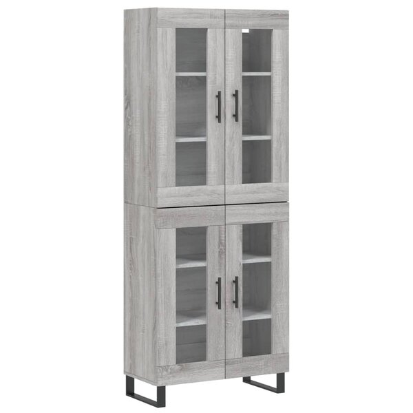 vidaXL Buffet haut Sonoma gris 69 5x34x180 cm Bois d'ingénierie