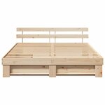 vidaXL Cadre de lit avec tiroir Marron 200 x 200 cm Bois massif en pin