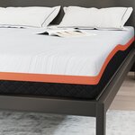 vidaXL Matelas Blanc  Gris 140 x 190 cm Mousse
