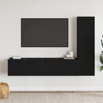 vidaXL Ensemble meuble TV 4 Pièces Chêne noir 130 5 x 30 x 140 cm