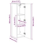 vidaXL Meuble TV mural 2 Pièces Bois Ancien 30 x 31 x 100 cm