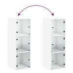 vidaXL Armoire murale avec portes en verre blanc 35x37x100 cm