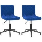 vidaXL Chaises pivotantes à manger lot de 2 bleu velours