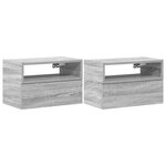 vidaXL Tables de chevet murales 2 Pièces sonoma gris 45x26x28 5 cm