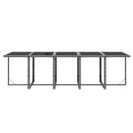 vidaXL Ensemble à manger de jardin coussins 15 Pièces Résine tressée Gris