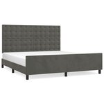 vidaXL Cadre de lit avec tête de lit Gris foncé 180x200 cm Velours