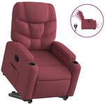 vidaXL Fauteuil inclinable électrique rouge bordeaux tissu