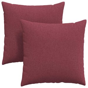 vidaXL Coussins de canapé 2 Pièces Bordeaux 60 x 60 cm tissu