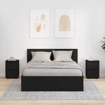 vidaXL Tables de chevet 2 Pièces Noir 30 5 x 30 x 43 cm Bois d'ingénierie