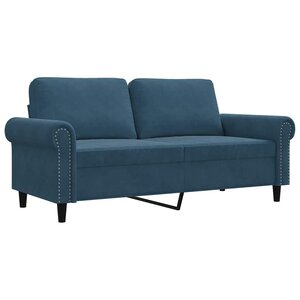 vidaXL Canapé à 2 places Bleu 140 cm Velours