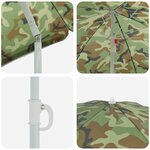 Parasol de Plage vidaXL avec Poteau en Métal Camouflage 161x193 cm en Polyester