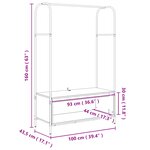 vidaXL Porte-vêtements avec étagères gris sonoma 100x44x160 cm