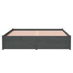 vidaXL Cadre de lit sans matelas gris bois massif 135x190 cm