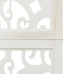 vidaXL Cloison de séparation 4 panneaux blanc bois de paulownia massif