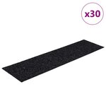 vidaXL Tapis d'escalier autocollants 30 pièces 76 x 20 cm Noir Rectangulaire