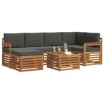 vidaXL Ensemble de canapé d'angle 7 Pièces Naturel et Anthracite