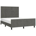 vidaXL Cadre de lit avec tête de lit Gris foncé 140x190 cm Velours