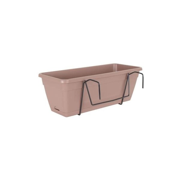 ARTEVASI Kit Jardiniere Venezia avec réserve d'eau - 10 L - 49 x 19,5 x 16,6 cm - Taupe