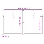 vidaXL Auvent latéral rétractable terre cuite 220x600 cm