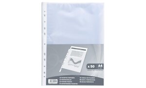 Sachet de 50 pochettes perforées polypropylène Grainé 38 microns - A4 EXACOMPTA