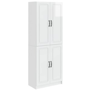 vidaXL Ensemble de Meubles 2 Pièces Blanc brillant Bois d'ingénierie