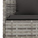 vidaXL Canapé de jardin en forme de L et coussins gris résine tressée
