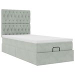 vidaXL Cadre de lit ottoman avec matelas gris clair 80x200 cm velours