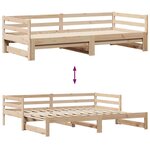 vidaXL Lit de jour avec gigogne et tiroirs sans matelas 80x200 cm