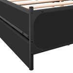 vidaXL Cadre de lit avec tiroirs noir 120x200 cm bois d'ingénierie