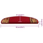 vidaXL Tapis d'escalier autoadhésifs 5 Pièces 65x21x4 cm Rouge