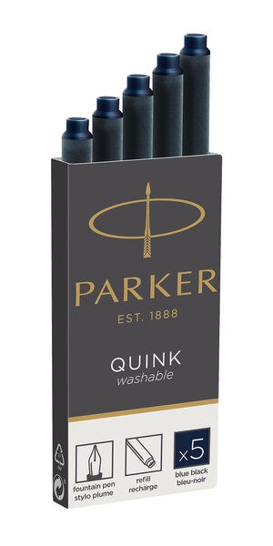 PARKER Quink 5 cartouches longues pour Stylo plume  bleue/noire