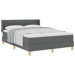 vidaXL Lit à ressorts avec matelas Gris foncé 200 x 140 cm tissu