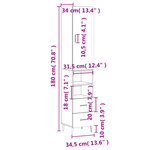 vidaXL Buffet haut Blanc brillant 34 5x34x180 cm Bois d'ingénierie