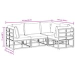 vidaXL Ensemble de canapé de jardin 4 Pièces Noir 213 x 143 x 71 cm